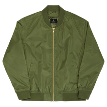 Load image into Gallery viewer, Been to the City Premium recycled Bomber Jacket.  Bennett College in Navy Embroidered Lettering
